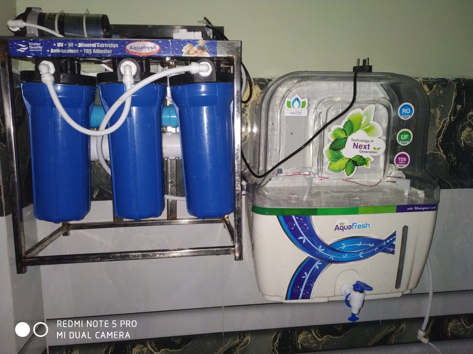 Commercial 3-stage Aquafresh pre-filter with domestic RO