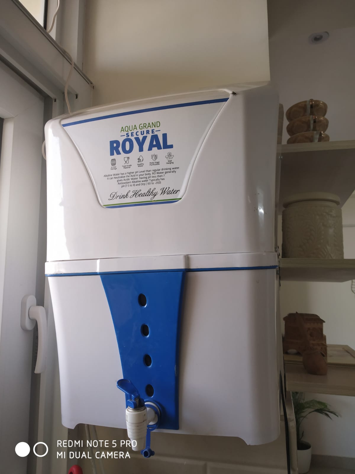 Wall-mounted RO water purifier installation