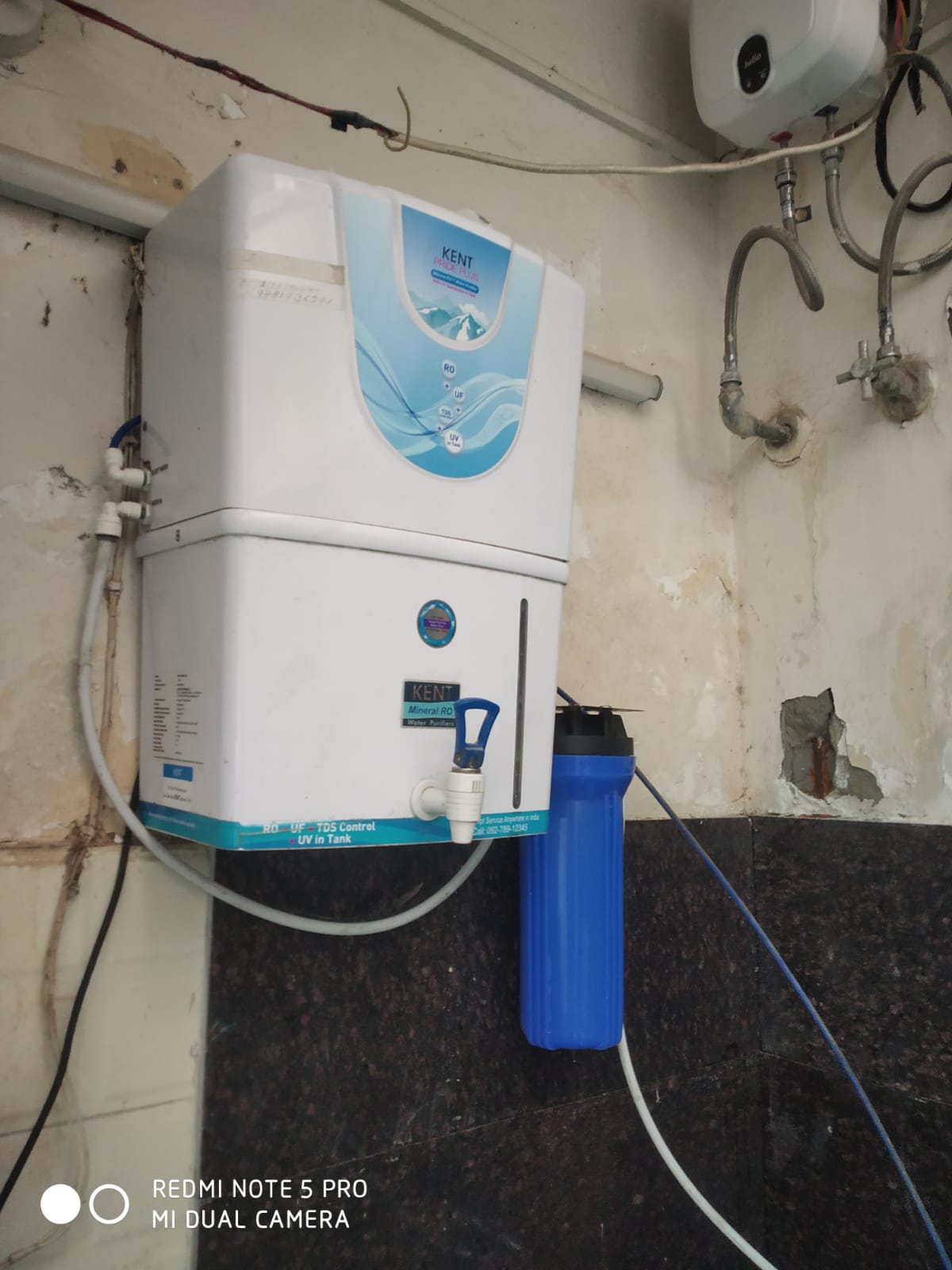 Kent RO installed with external pre-filter